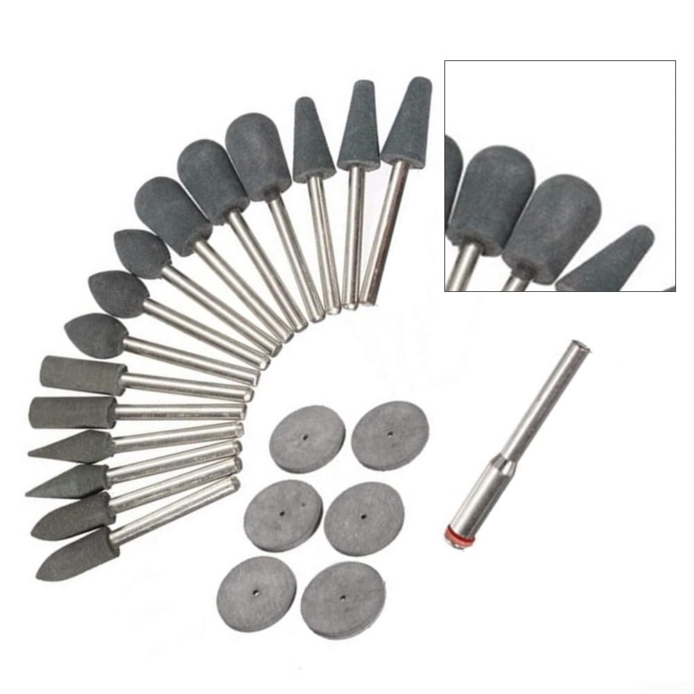 Set di 22 dischi in gomma per smerigliatura e utensili rotanti, accessori per lucidatura e sbavatura multi materiale per pietra, metallo, vetro, adatto per elettrici