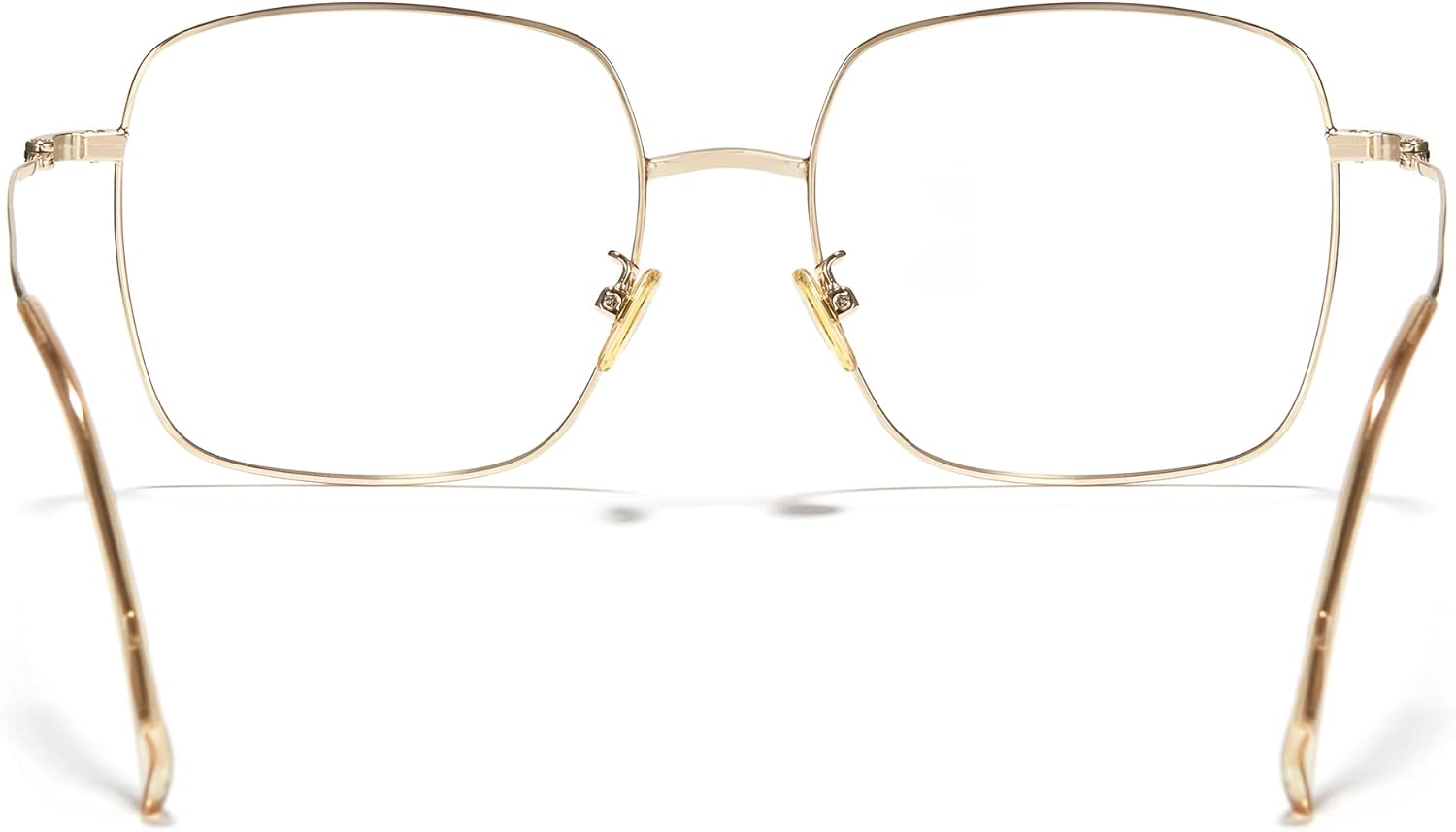 Cyxus Round Blue Light Glasses for Men Women Wire Frame UV Blocking Computer Glasses Clear Lens Metal Ultralight Eyewear 23 - Square Gold Frame - Clear Lens image 7 of 8 B0BJ259DPL
