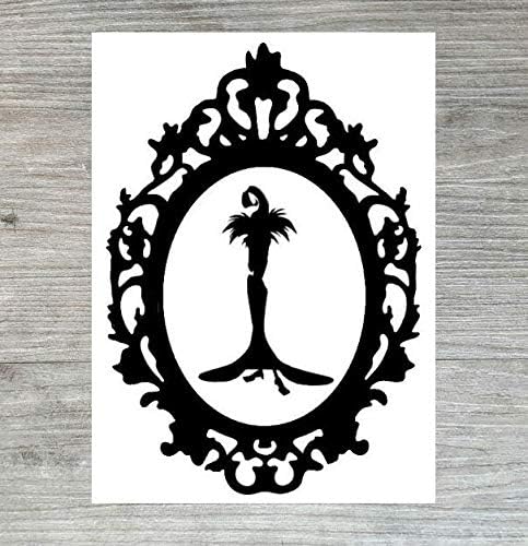 Gothic Villain Silhouette Frame Sticker Decal - Small 10cm x 7cm (Yzma)