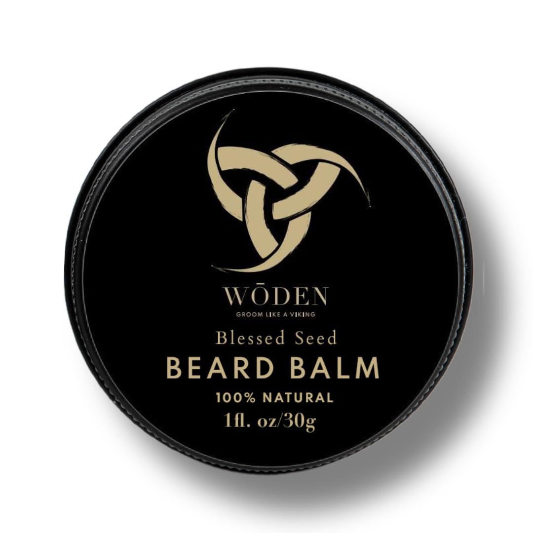 Smokey Woods Beard & Hair Balm 1oz - Leave in Conditioner for Men | Luxurious Softness - Light Hold for Styling| Beeswax Shea Butter Blackseed Oil Cocoa Butter Avocado Oil and Coconut Oil