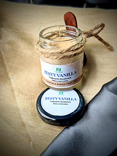 Image of Nyra Naturals Deodorant, Deodorant for men, Deodorant for Women, Deo for Women, Deo, Natural Deodorant, Deodorant Cream with Lemon & Vanilla | Zesty Vanilla Deodorant (60 g, Pack of 2)