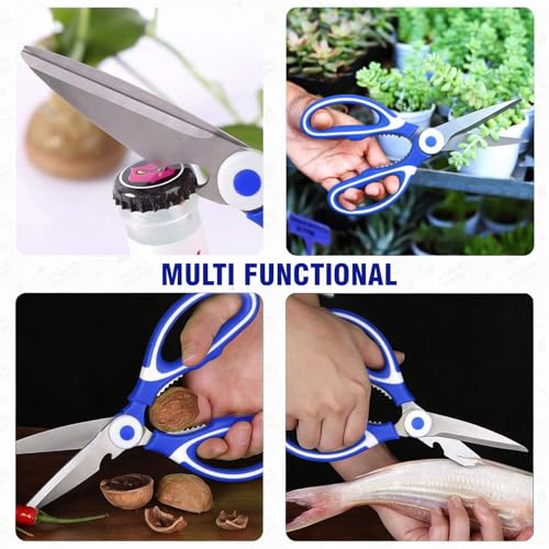 Image of Anandi Green's Metal Agriculture Garden Spectacular Heavy Duty Plastic Handle Gardening Tools Set for Gardening (Blue Scissor with Cap)