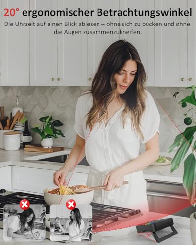 4-Kanal Küchentimer Digital mit Großer LCD-Anzeige Lautlos-Modus & Laut Ton – Ansicht 3