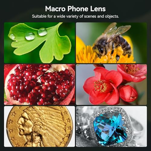 APEXEL Professional Macro Photography Lens for Smartphone, Macro Lenses for iPhone, Samsung, Galaxy, Oneplus, Android Phone(Fits for Almost All Phone), Cell Phone Lens Attachment for iPhone