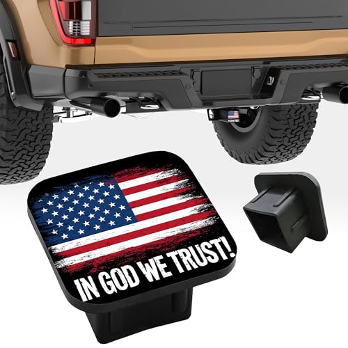 in God We Trust Quotes Trailer Hitch Cover,American Flag