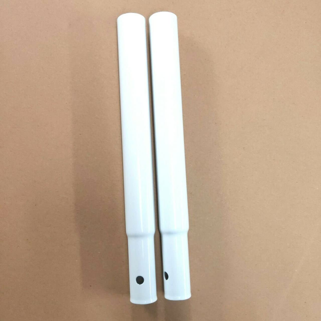 White Extension Poles for Garment Clothes Rail Heavy Duty Comes in Pair 18 INCH