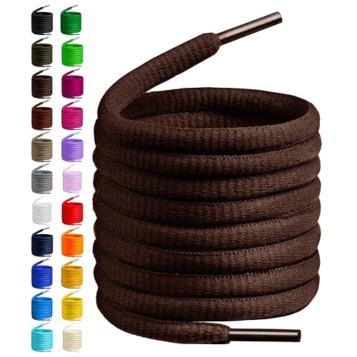 Image of Birch Oval Shoelaces 27 Colors Half Round 1 /4 inch Shoe Laces 4 Different Lengths
