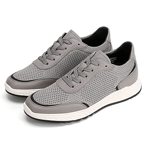 GOLDMoral Men's Elevator Shoes, Elevator Shoes, 2 Inch Elevator Shoes Running Grey