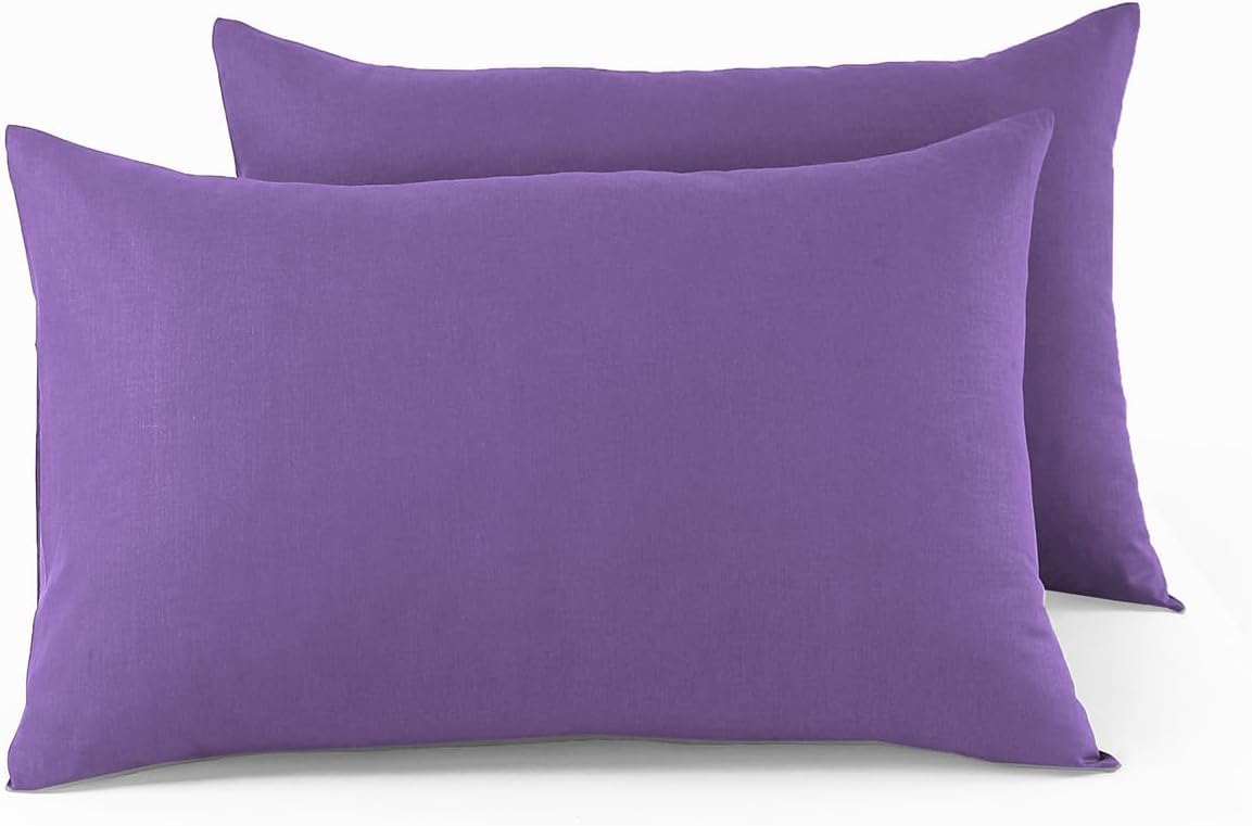 Housewife Pillow Cases 2 Pack, Polycotton Pillowcases for hair and skin - (50 x 75 cm) Black — image 1