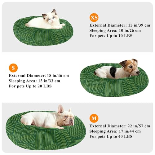 Lit pour chien et chaton à rayures vertes S couchage premium - 8