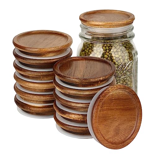 Acacia Mason Jar Lid Canning Lids Airtight Wide Mouth 12 Pack