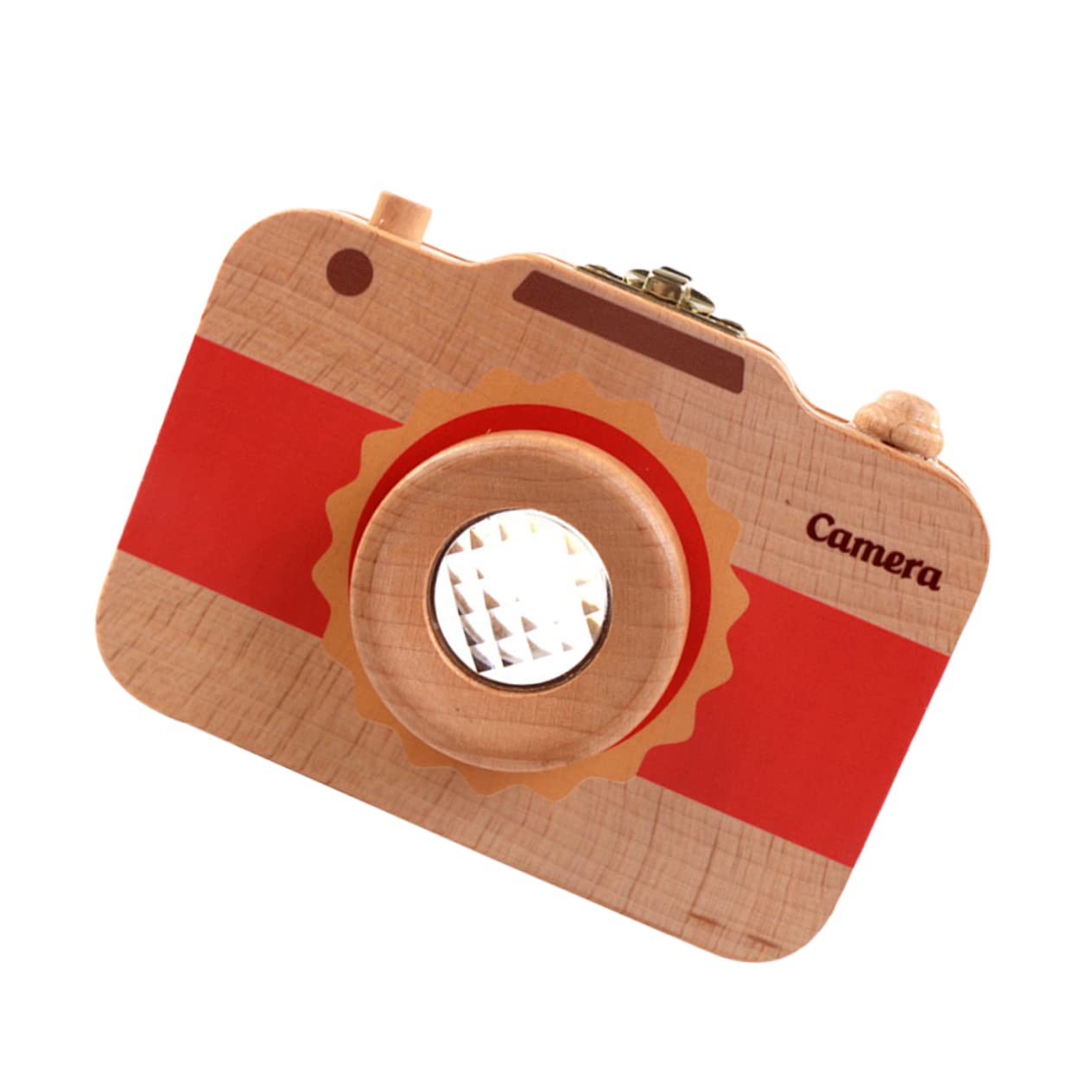 KOMBIUDA 1Pc Wooden Tooth Box Cute Camera Shaped Keepsake Storage for Lost Teeth and Tooth Fairy Holder for Home Use