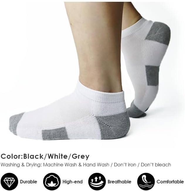 Mens Ankle Athletic Socks 10 Pairs Shoe Size 6-12