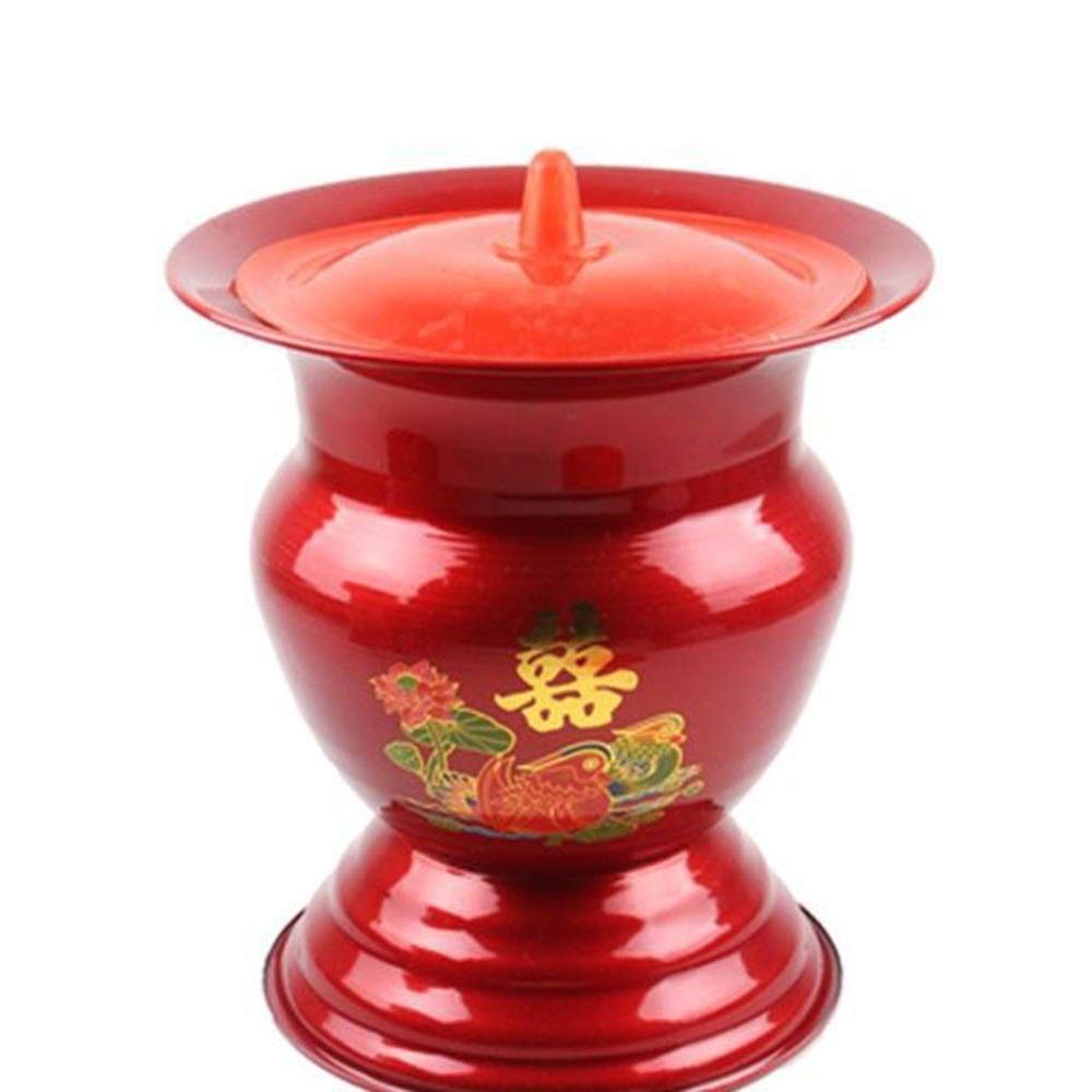 Orinal, Porcelana De Estanque Engrosada Unisex para Niños Mayores De La Familia Uso Desodorante De Gran Capacidad con Tapa-Rojo