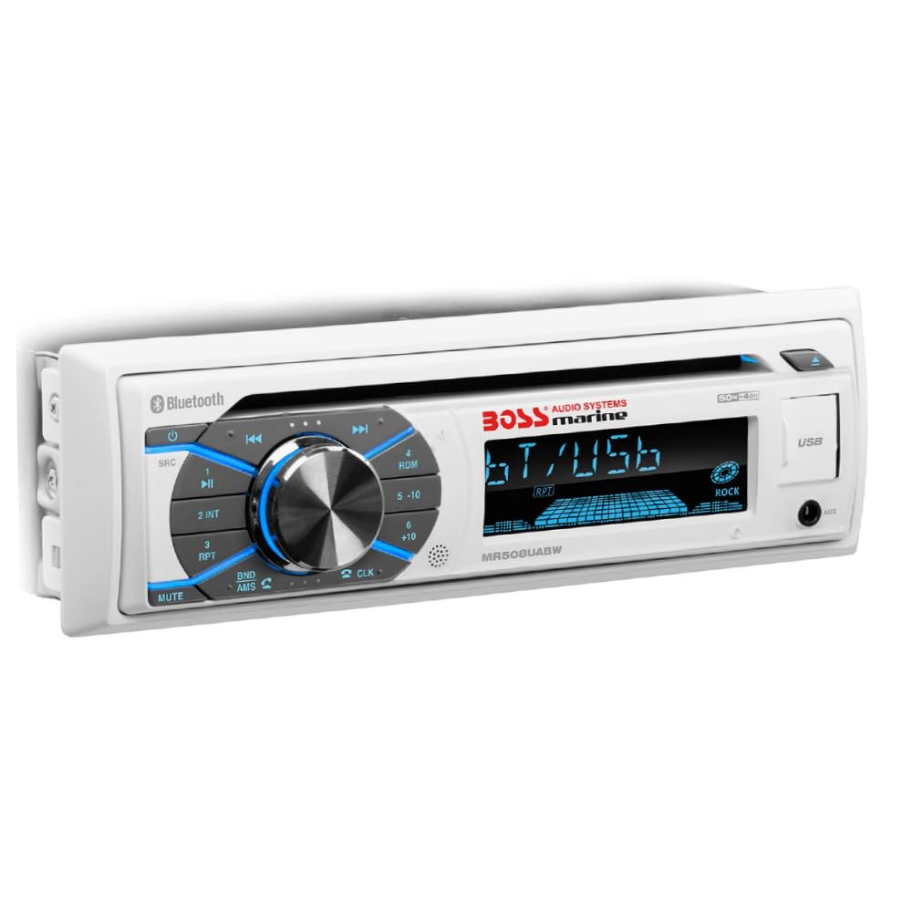 KIT SET PER BOSS AUDIO SYSTEMS MCK508WB.6, 1 kit marino con ricevitore AM/FM bluetooth waterproof, 2 altoparlanti da 16,5 cm 6,5" 90 watt rms 180 watt max e 1 dipole antenna, 1 kit
