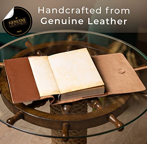 Refillable Leather Journal For Women | Travel Journal For Men, Italian Vintage Leather Bound Journal Notebook With 320 A5 Blank Pages, Dnd Poetry Diary Journals Writing With Strap Closure, Light Brown #TOP3