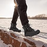 NORTIV 8 Męskie izolowane wodoodporne buty turystyczne zimowe śniegowce, rozmiar 5,5, czarne, 180411, Czarny, 39 EU