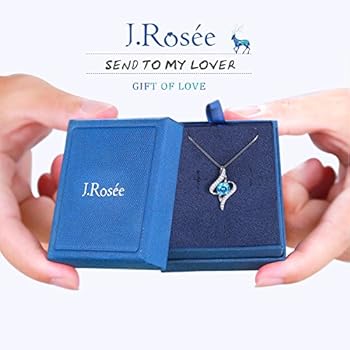 Necklace, J.Rosée 925 Sterling Silver Blue Cubic Zirconia