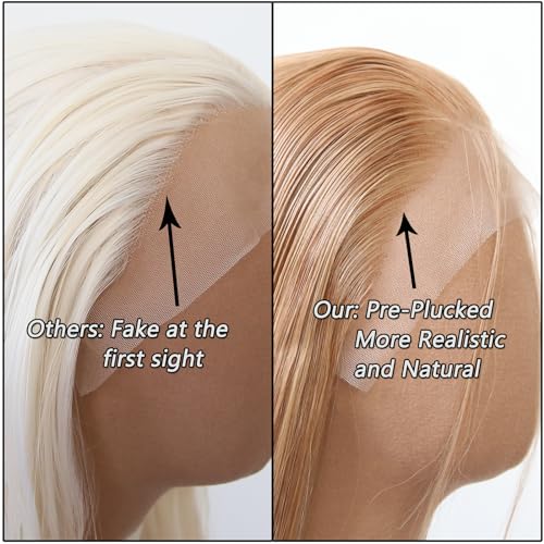 Towarm Long Straight Synthetic Lace Front Wigs, Pre Plucked Natural Hairline, Heat Resistant Fiber Hair - Image 4