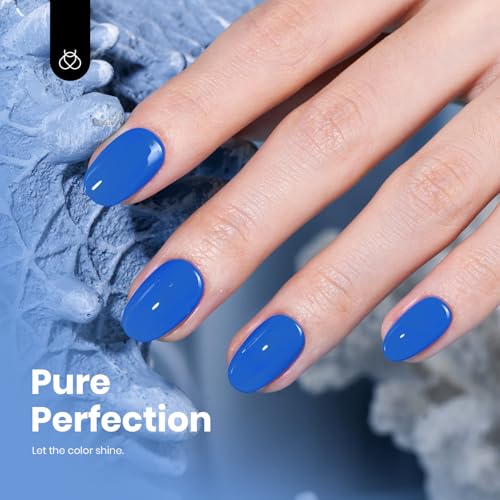 Image of Beetles Blue Gel Polish - Hema Free Abyss Halo Blue Gel Nail Polish, Soak off UV Led Lamp Summer Nails Art Colorful Bottle Manicure for Women