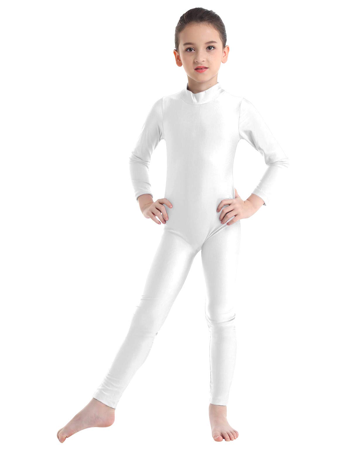 iiniim Leotardo Clásico Elástico Maillot Manga Larga con Cremallera Niña Ballet Danza Gimnasia