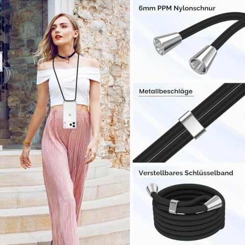 Pnakqil Handyband für iPhone 18 Pro/iPhone 17 Pro Hülle mit Band, Schwarz – Ansicht 6