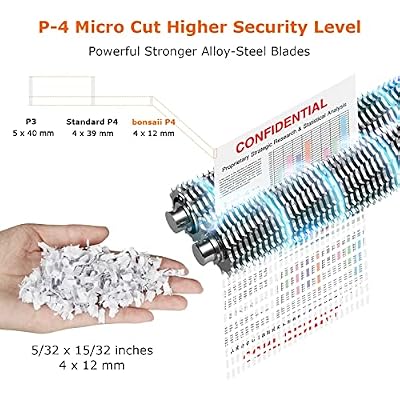 Bonsaii 12 Sheet Micro Cut Paper Shredder | 60-Minute Continuous Run Time | Home Office Heavy Duty Shredder for CD, Credit Card, Mails, Staple, Clip, Jam-Proof System | 4.2 Gal Pullout Bin