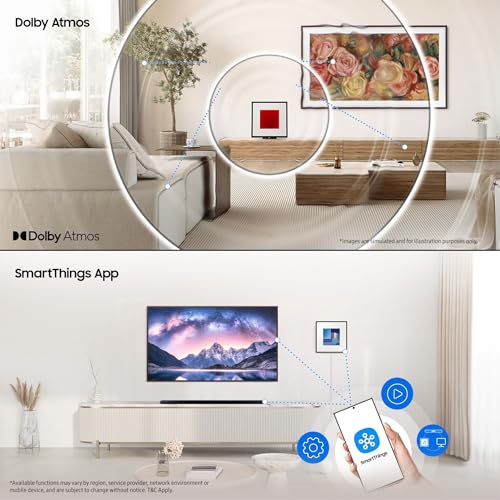 Image of Samsung Music Frame 120 W 2.0 ch (HW-LS60D /XL) Dolby Atmos Soundbar, Wireless Music Streaming, Alexa Built-in, AirPlay2, Wi-Fi, Bluetooth, Optical in (Black)