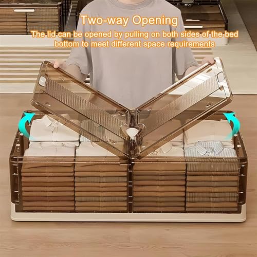 Cajas de almacenamiento bajo cama con ruedas y organizadores plegables de gran capacidad para ropa 6