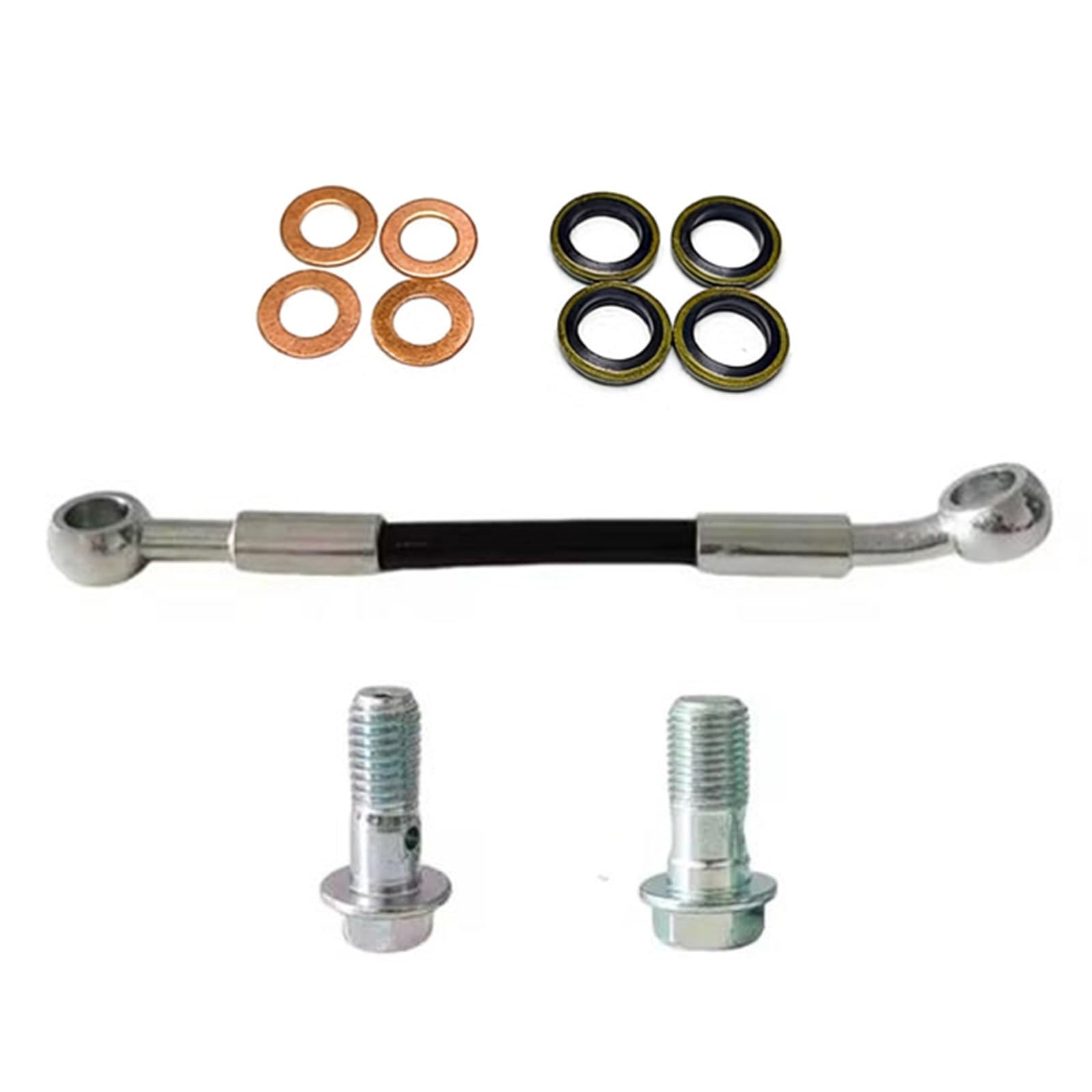 Motorcycle Brake Hose M8 M10 Motorcycle Hydraulic Brake Hose Fittings Stainless Steel Braided Cable Oil Pipe 30cm-500cm 0°-28° Accessories(280cm)