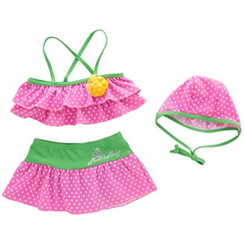 XM Nyan May's Kids Girls Tankini Bikini 3 Pieces Swimwear Swimming Bathing Swimsuit Pink Cover