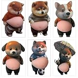 10PCS Shiba Inu Dog Belly Sticker, Dog Belly Sticker, Big Bellies Puppy Anti-Collision Stickers, Super Soft Silicone Anti-Collision Stickers for Home Aesthetics (6PCS_Combination)