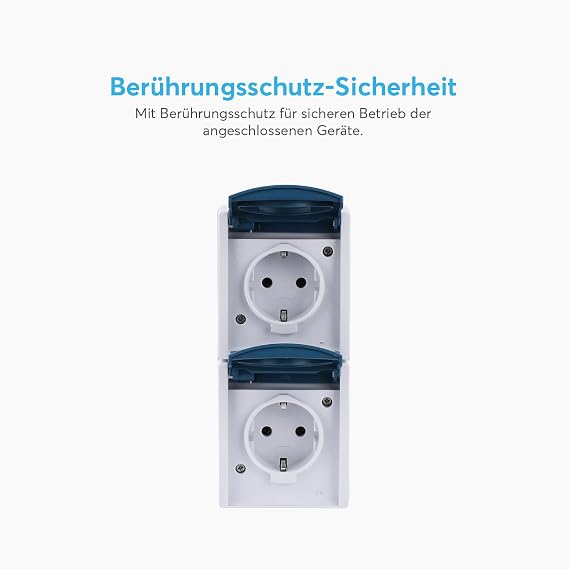 Busch-Jaeger Ocean 2-fach Schuko socket-outlet IP44 Thermoplastic Grey