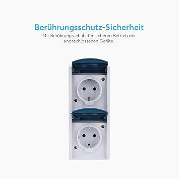 Busch-Jaeger Ocean 2-fach Schuko socket-outlet IP44 Thermoplastic Grey