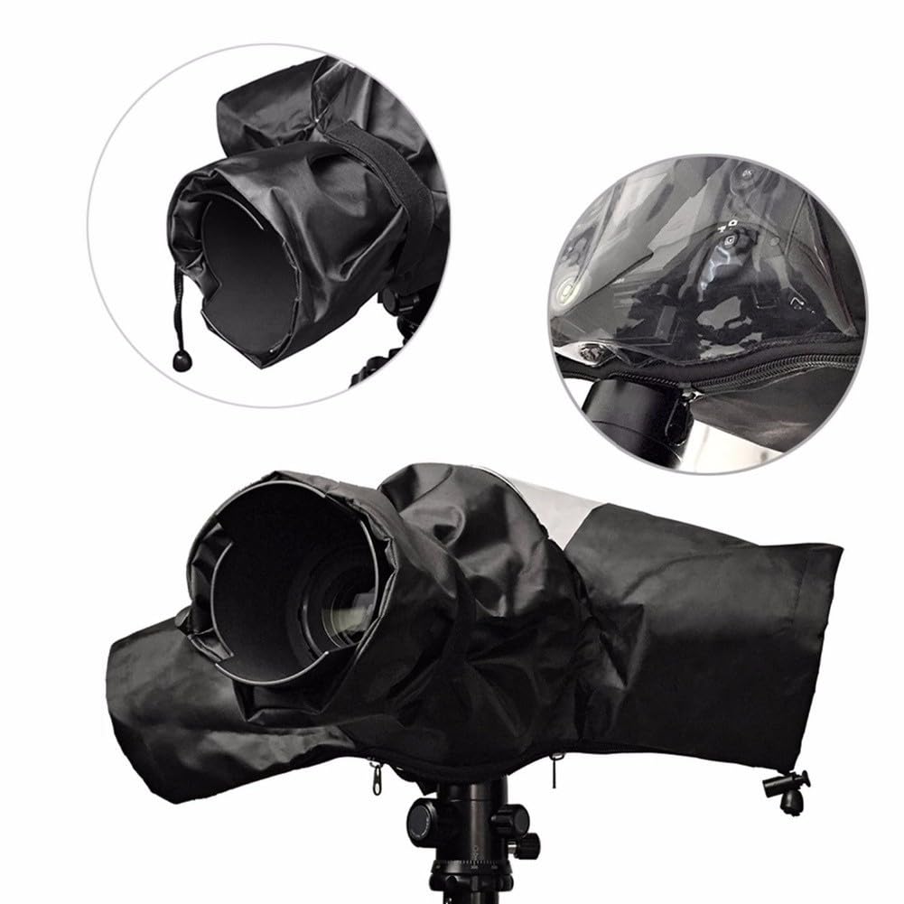 Cubierta impermeable para cámara réflex digital y sin espejo, PVC impermeable para protección con fácil acceso a los controles, para compacto y portátil, color negro