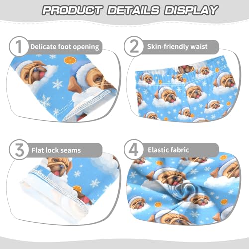 senya Girls Printed Leggings Yoga Pants Animal Blue Dog Tile Pattern for Kids in 4t to 10 Years, 4T3