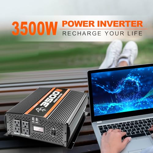 3500 watt Modified Wave Car Power Inverter 3500W car Power Inverter for Vehicles Truck Rated DC12V to AC 110V RV Inverter Power Inverter for RV Vehicles (3500W) - Thumbnail 7