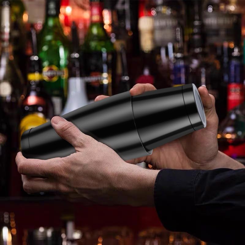 Mwellewm Boston Shaker Cocktail Set Bartender Kit, 12 Pcs Drink Shaker with Strainer Bartending Martini Shaker Tin with 18oz & 28oz Mixed Alcohol Shaker Stainless Steel Bar Tool for Beginner: Home