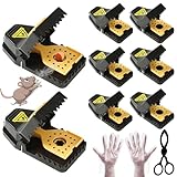 Mouse Traps, Rat Trap Quick Effectively Best Mouse Trap, Reusable Plastic Mousetraps Used Indoor & Outdoor Mice Snap Traps for Basement/Garage/Attic Anywhere 9set(2L+6s+1*Clip)