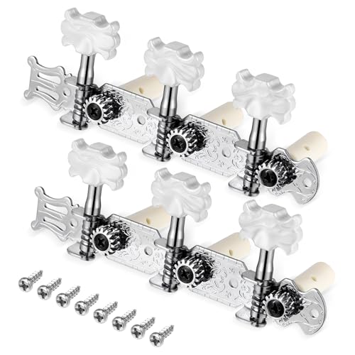 2 PCS Guitar Tuning Pegs Machine Heads Tuners, 3L3R Silver Chrome Plated Keys for Classical Acoustic