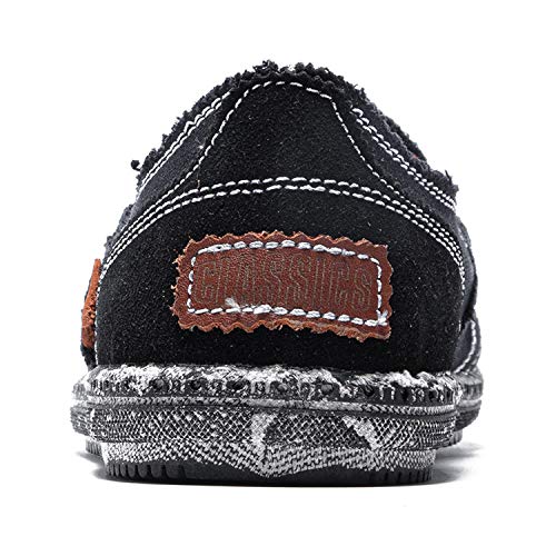 Image of CASMAG Men's Casual Cloth Shoes Canvas Slip on Loafers Vintage Boat Shoes