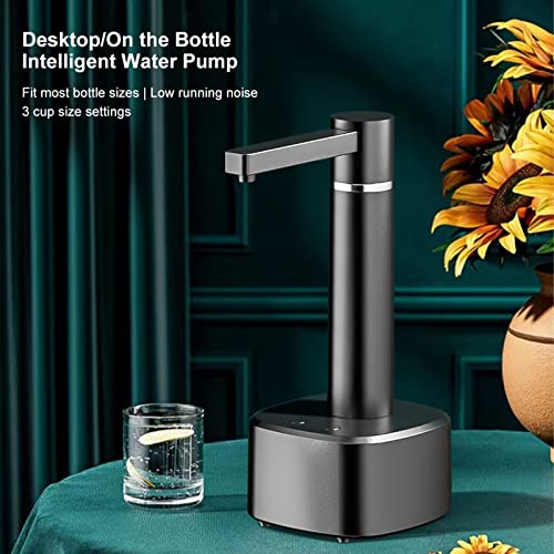 Resome Desktop Water Dispenser, Portable Electric Water Bottle Pump For 5 Gallon & Universal Bottles, Usb Charging Automatic Drinking Water Dispenser Water Jug Pump For Home, Office, Outdoor(Black) #TOP1