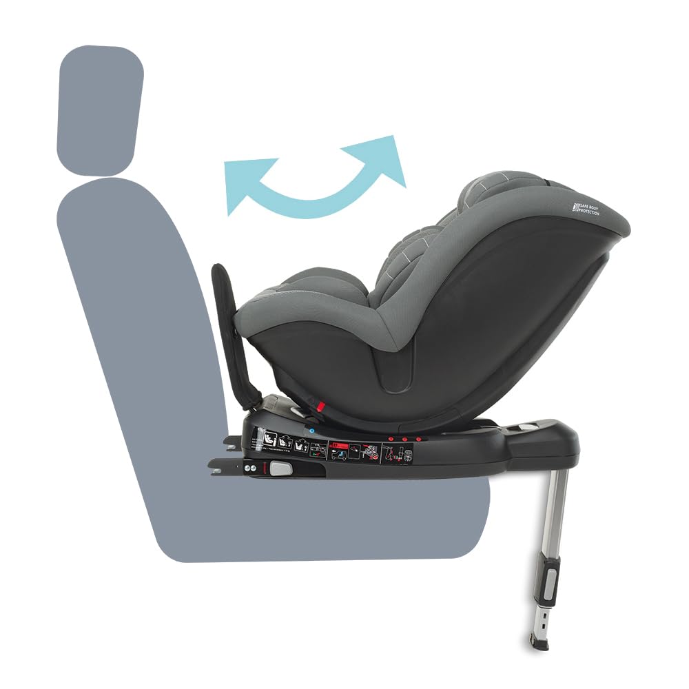 Foppapedretti Siège auto Logik I-Size, siège pivotant à 360° pour enfant de 40 à 105 cm de hauteur, conforme ECE R129, fixation Isofix, appuie-tête à 13 hauteurs, Desert