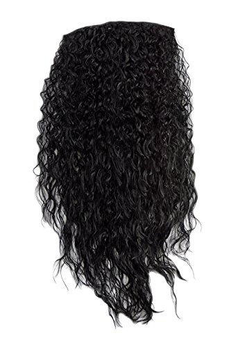 WIG ME UP H9311-1 Hairpiece half wig Clip-In Extension very long stringy crimpy curls curly latin shiny oily wet-look volume black 26inch