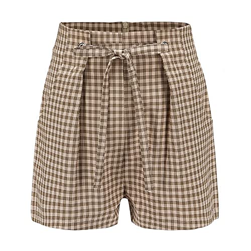 Women's plaid high waist lace shorts commuter office work fashion…