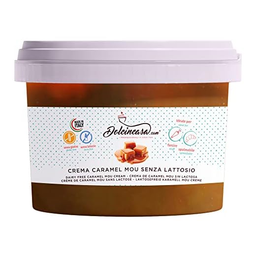 Karamell-Mou-Sahne Aufstrich gebrauchsfertig lecker weich vielseitig zu Hause oder im professionellen Umfeld Laktose- und glutenfrei Desserts Garnierung 500 g Packung
