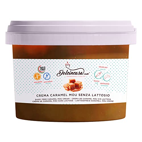 Crema de Caramelo Mou Spreadable Listo para Usar Sabroso Suave Versátil Entorno Doméstico o Profesional Guarnición de Postres Sin Lactosa y Sin Gluten Paquete de 500 g