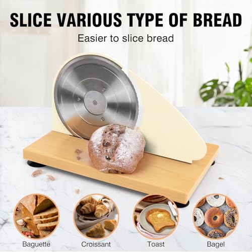 Image of vanerepok Manual Bread Slicer Adjustable Thickness for Homemade Sourdough | Hand Crank Bread Cutter with Scale & Stable Suction Cups & Wood Base for Even Slicing Perfect Baking Gift for Home Bakers