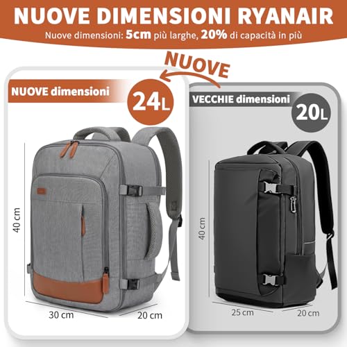 ZOMFELT Zaino Ryanair 40x30x20, 24L Bagaglio a Mano Zaino da Viaggio Donna 2 ZOMFELT Zaino Ryanair 40x30x20, 24L Bagaglio a Mano Zaino da Viaggio Donna - immagine 2