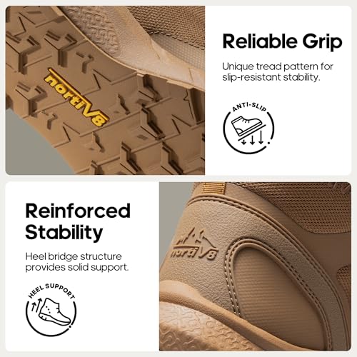 Image of NORTIV 8 Men's Military Tactical Boot Lightweight Comfortable Boots for Work All Day Side Zipper Motorcycle Combat Hiking Boots Metrostrike(8-9 Inches)